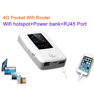 RJ45 वान लैन पोर्ट के साथ 5000mAh 4G वायरलेस पॉकेट राउटर