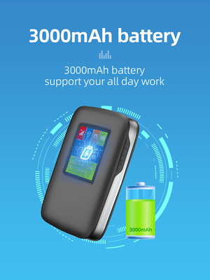 2700mAh-3000mAh 4G LTE MiFi राउटर 150Mbps 4G मोबाइल वाईफाई हॉटस्पॉट 15 डिवाइस एलसीडी स्क्रीन के साथ